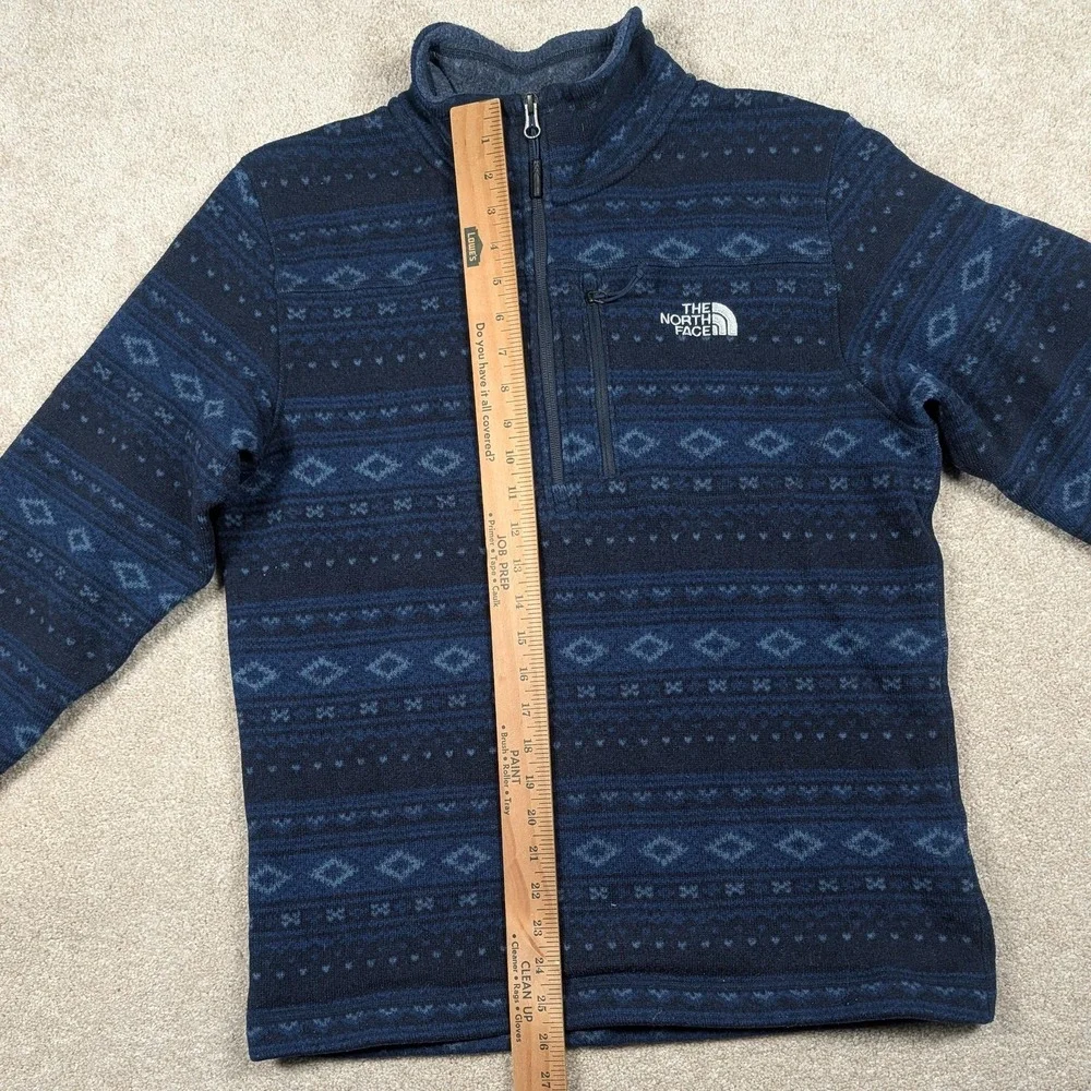 The North Face Pullover Mens‎ Large Blue Fair Isle Aztec 1/4 Zip Tsillan Fleece